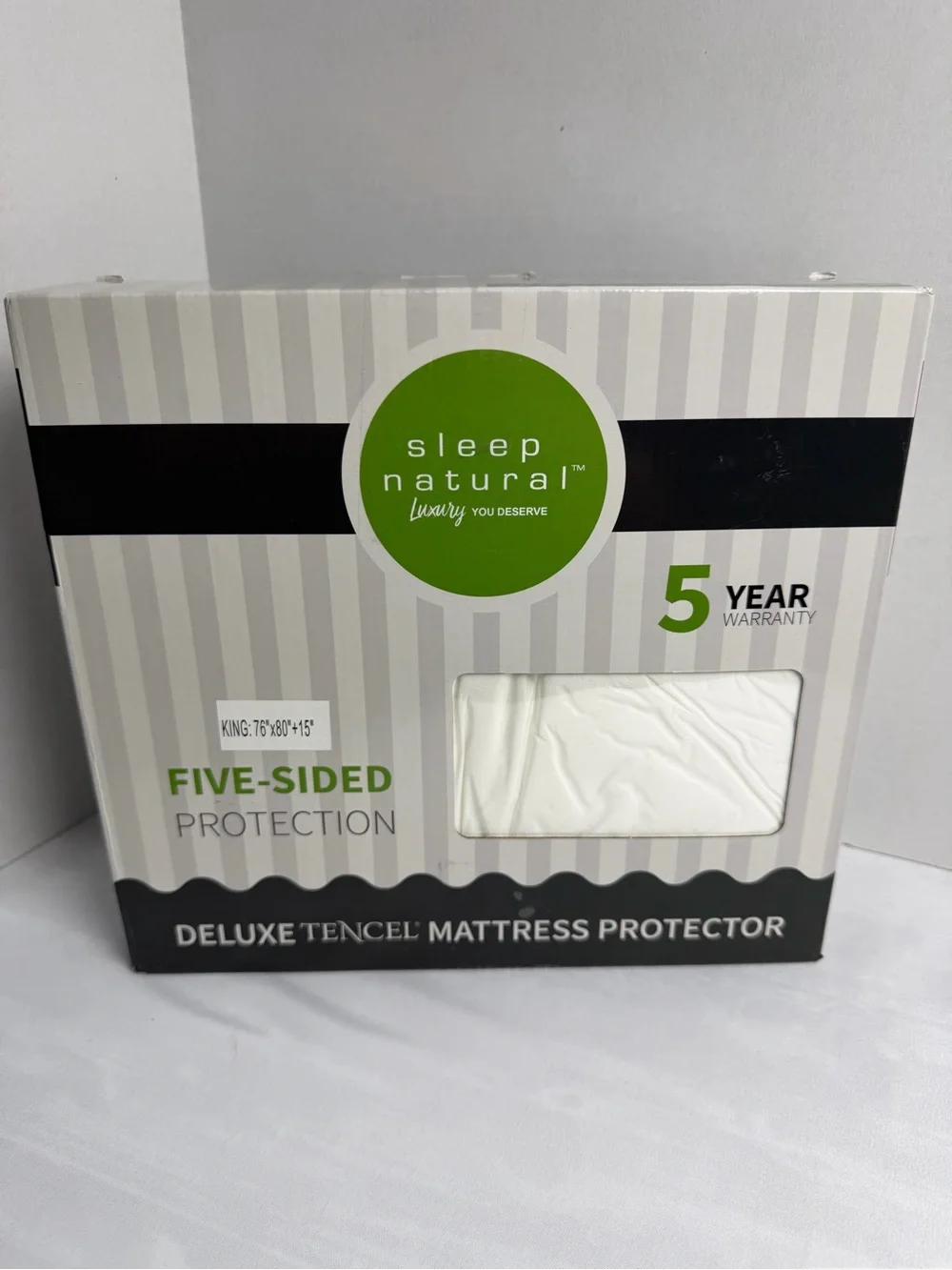 Sleep Natural 5 Sided King Mattress Protector New Factory  Rtl $119